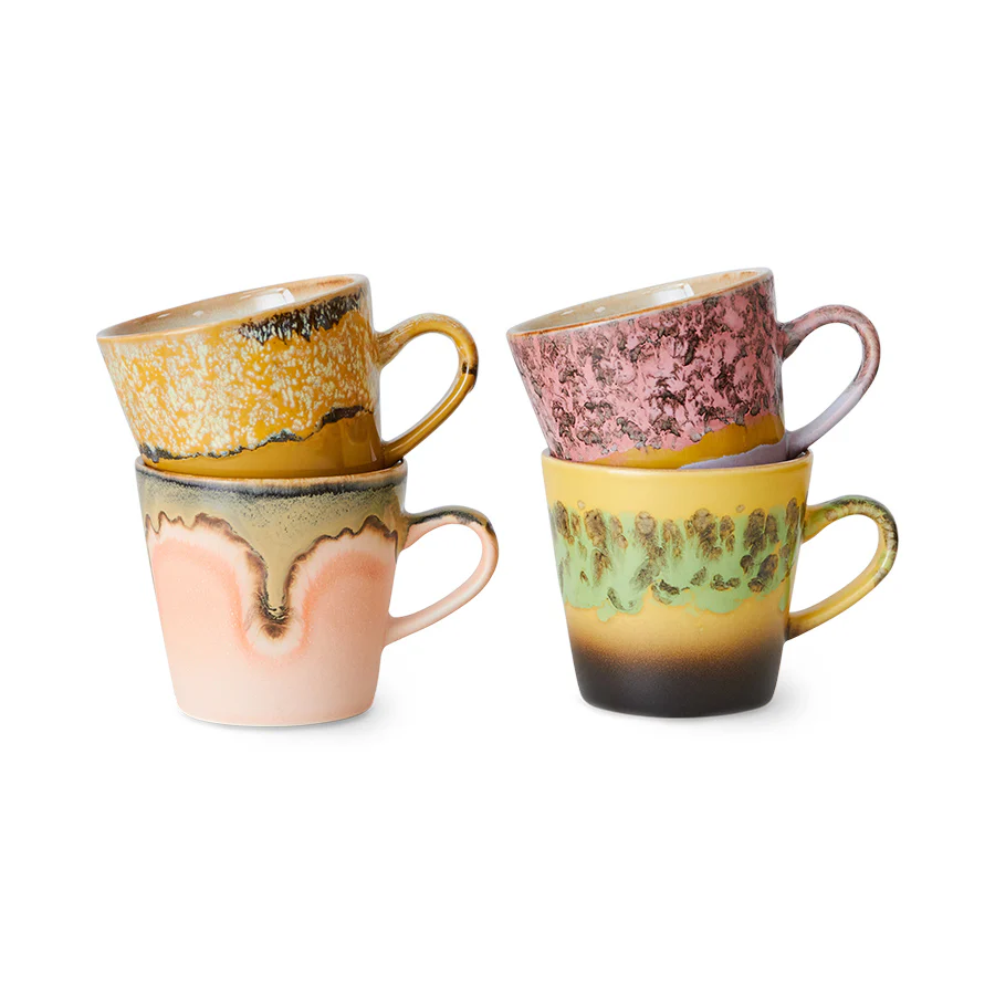70s Ceramics Americano Mugs Radiant (set of 4)