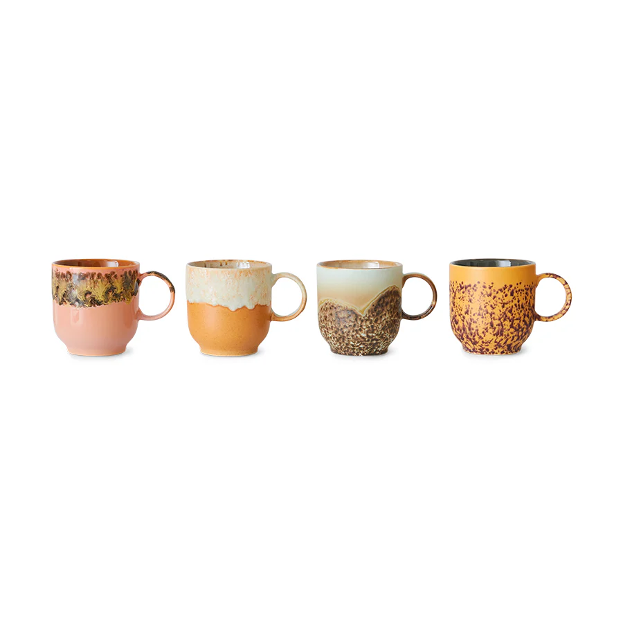 70s Ceramics: Cafe Mugs Cape Set Of Four - Image 5