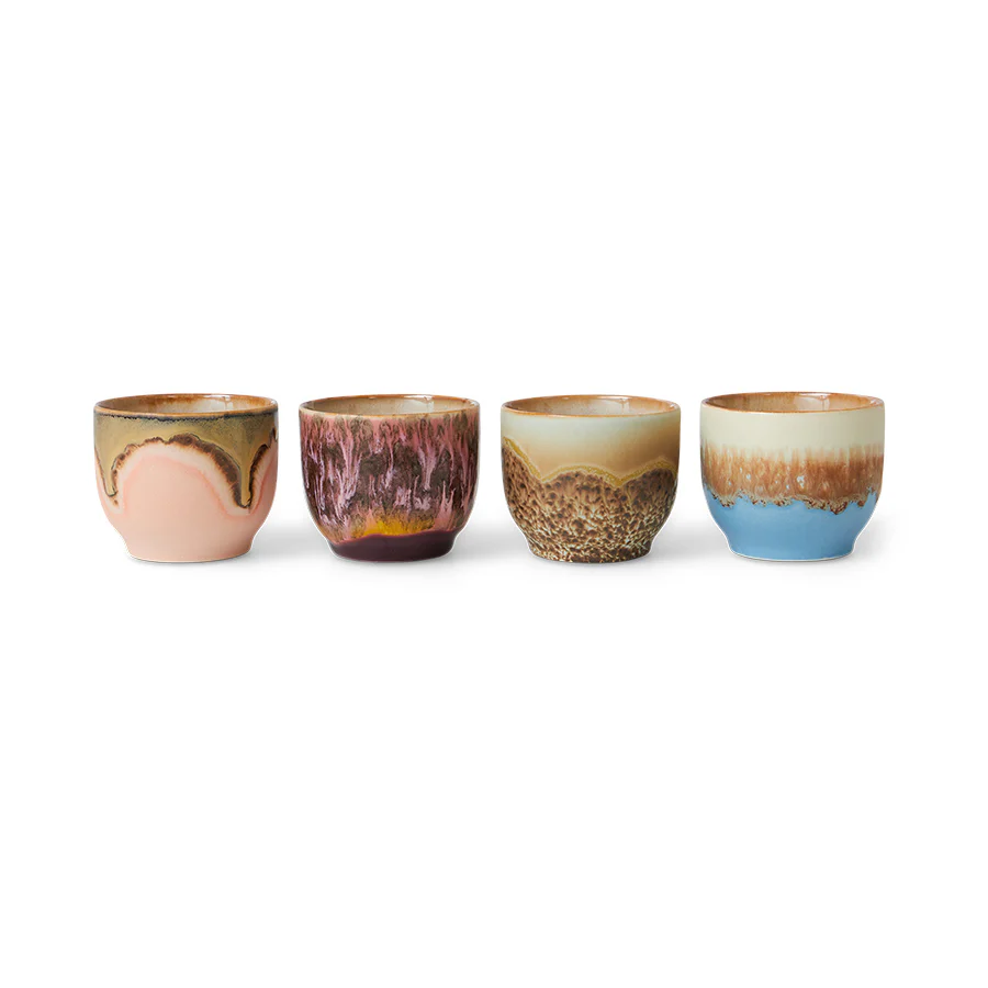 70s Ceramics: Cafe Mugs Lagoon Set Of Four - Image 2