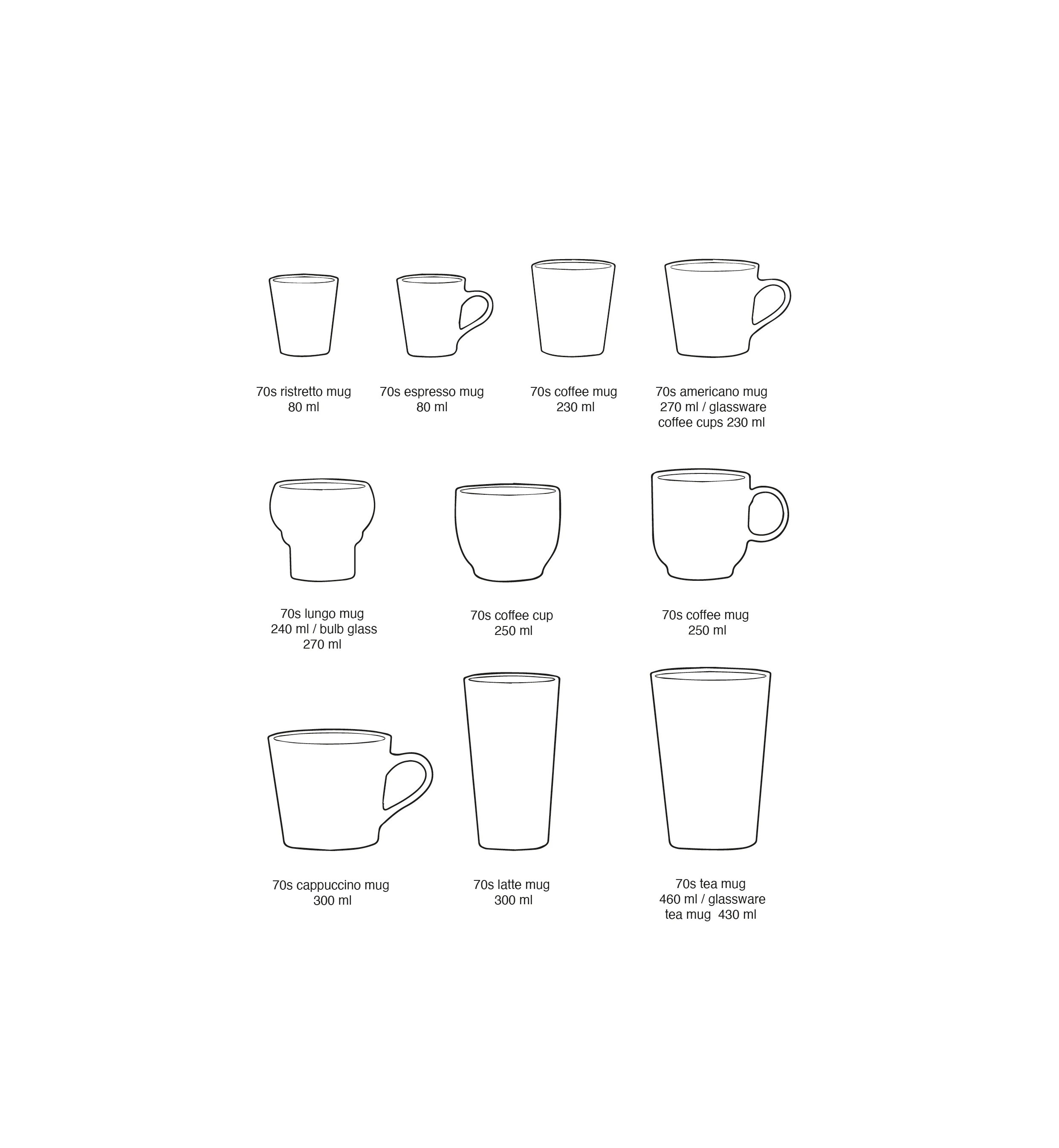 70s Ceramics Cappuccino Mugs Vista (set of 4) - Image 4