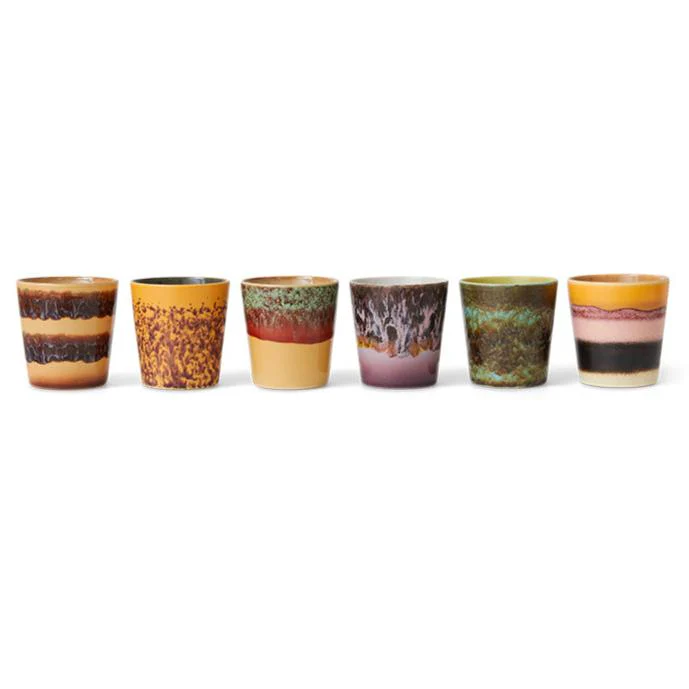 70s Ceramics Coffee Mug Valley (Set of 6) - Image 5