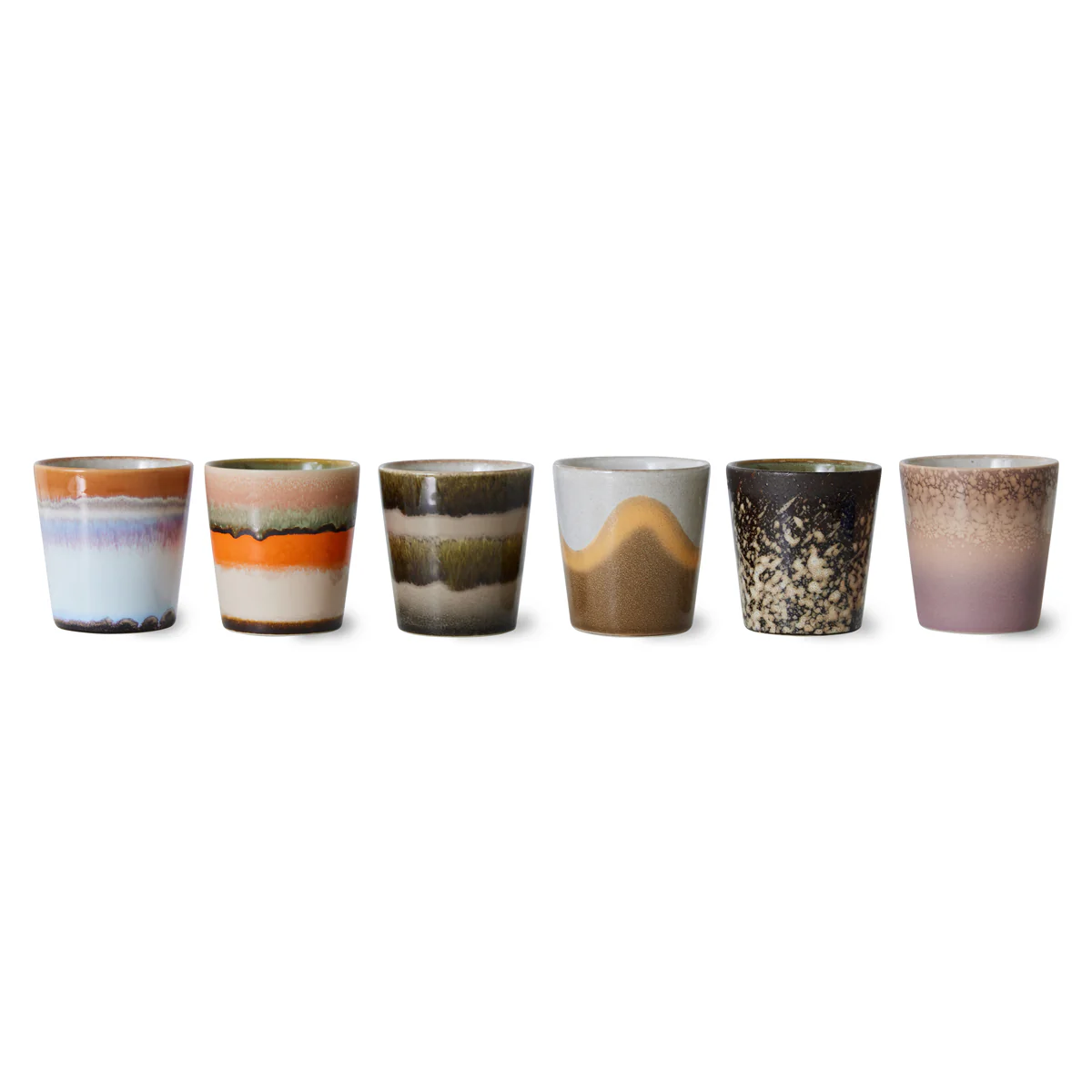 70s Ceramics Coffee Mugs Elements (Set of 6) - Image 3