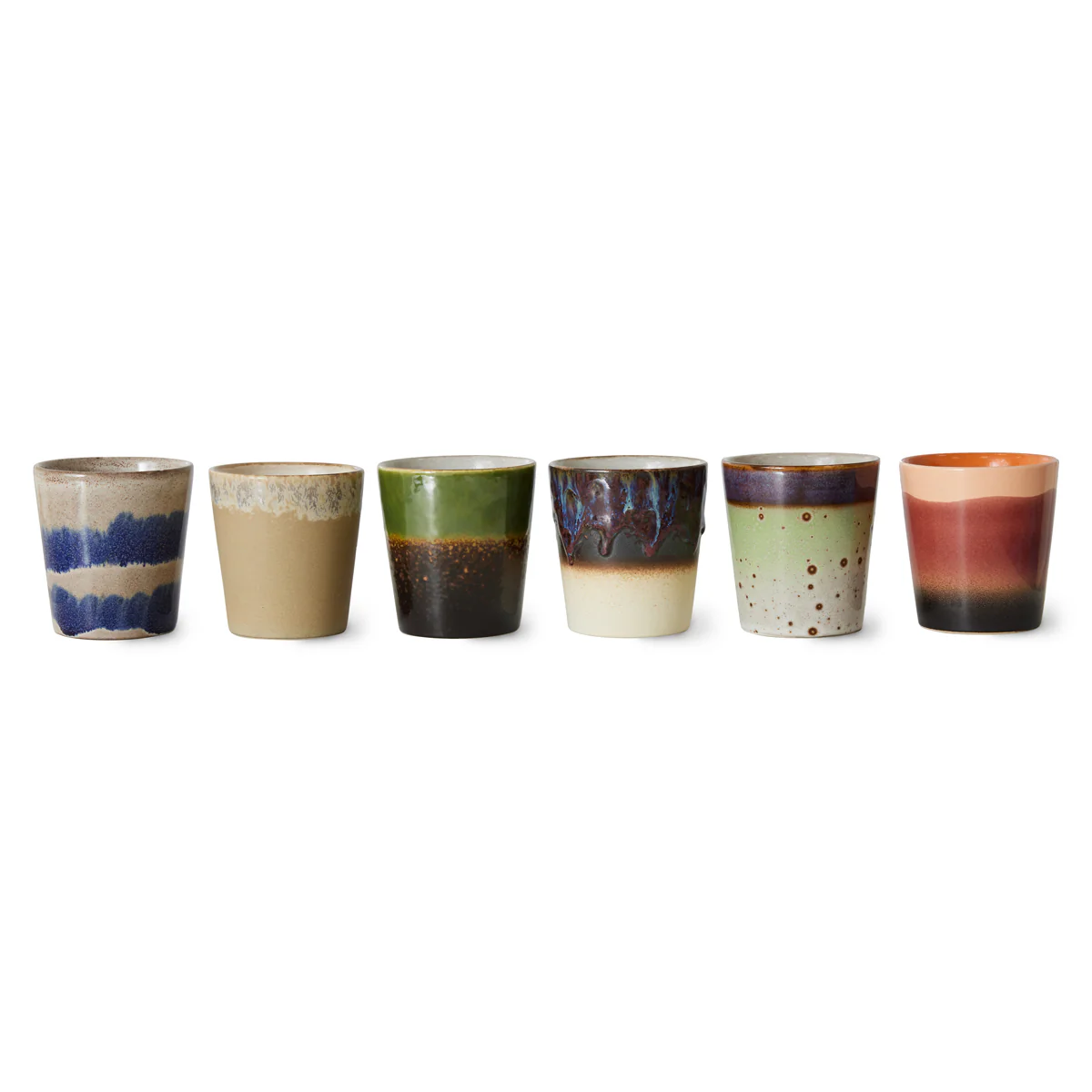 70s Ceramics Coffee Mugs Grounding (Set of 6) - Image 3