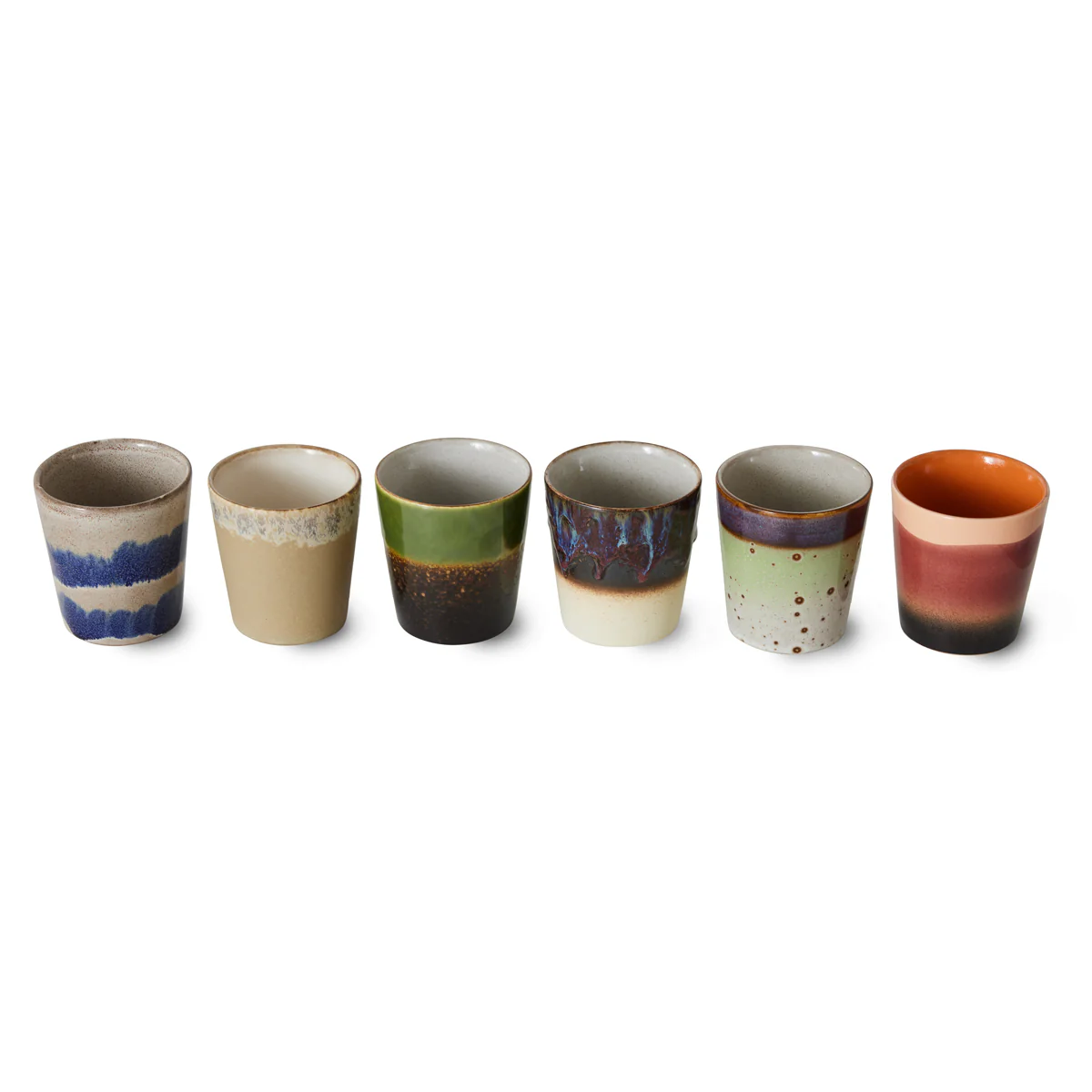 70s Ceramics Coffee Mugs Grounding (Set of 6) - Image 5