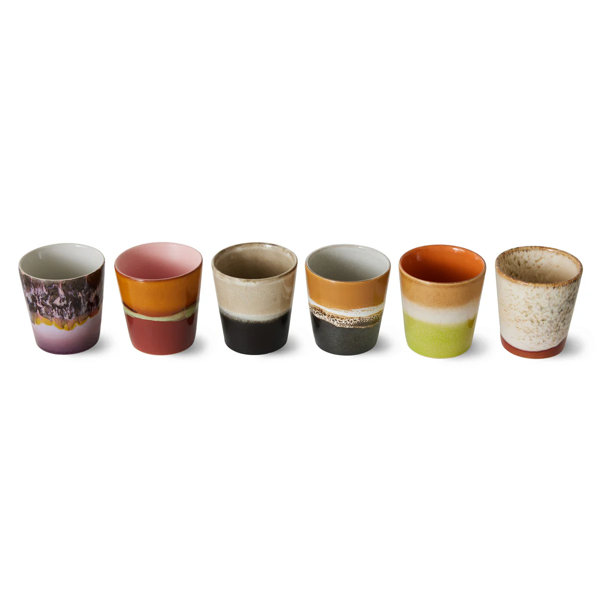 70s Ceramics Coffee Mugs Soil (Set of 6) - Image 4