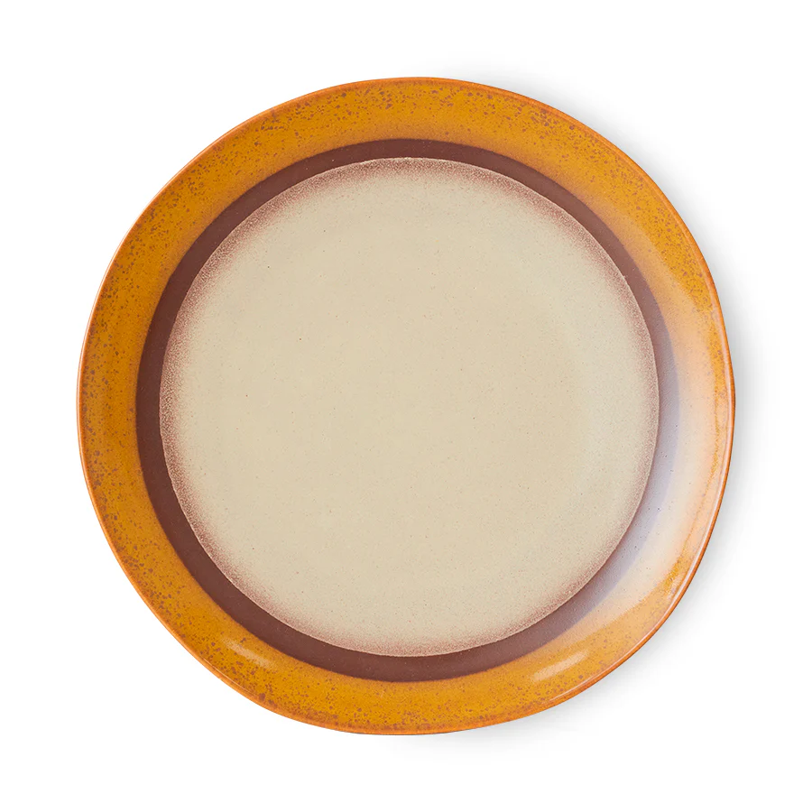 70's Ceramics Dinner Plate Coconut (set of 2) - Image 5