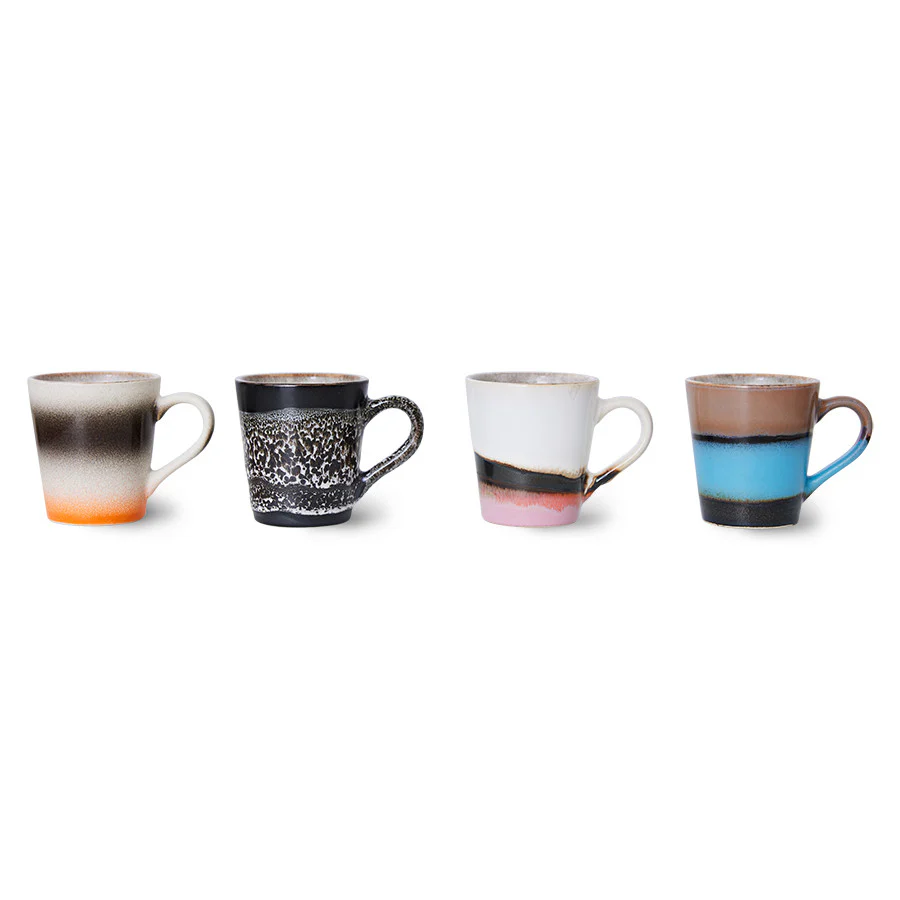 70s Ceramics Espresso Mugs Funky (set of 4) - Image 2