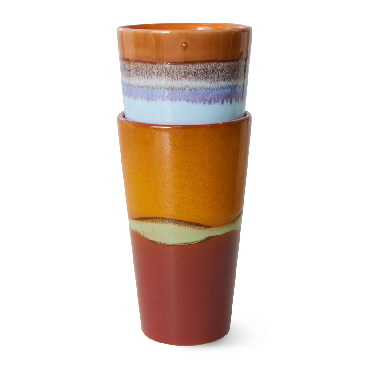 70s Ceramics Latte Mugs Clash (set of 2) - Image 3