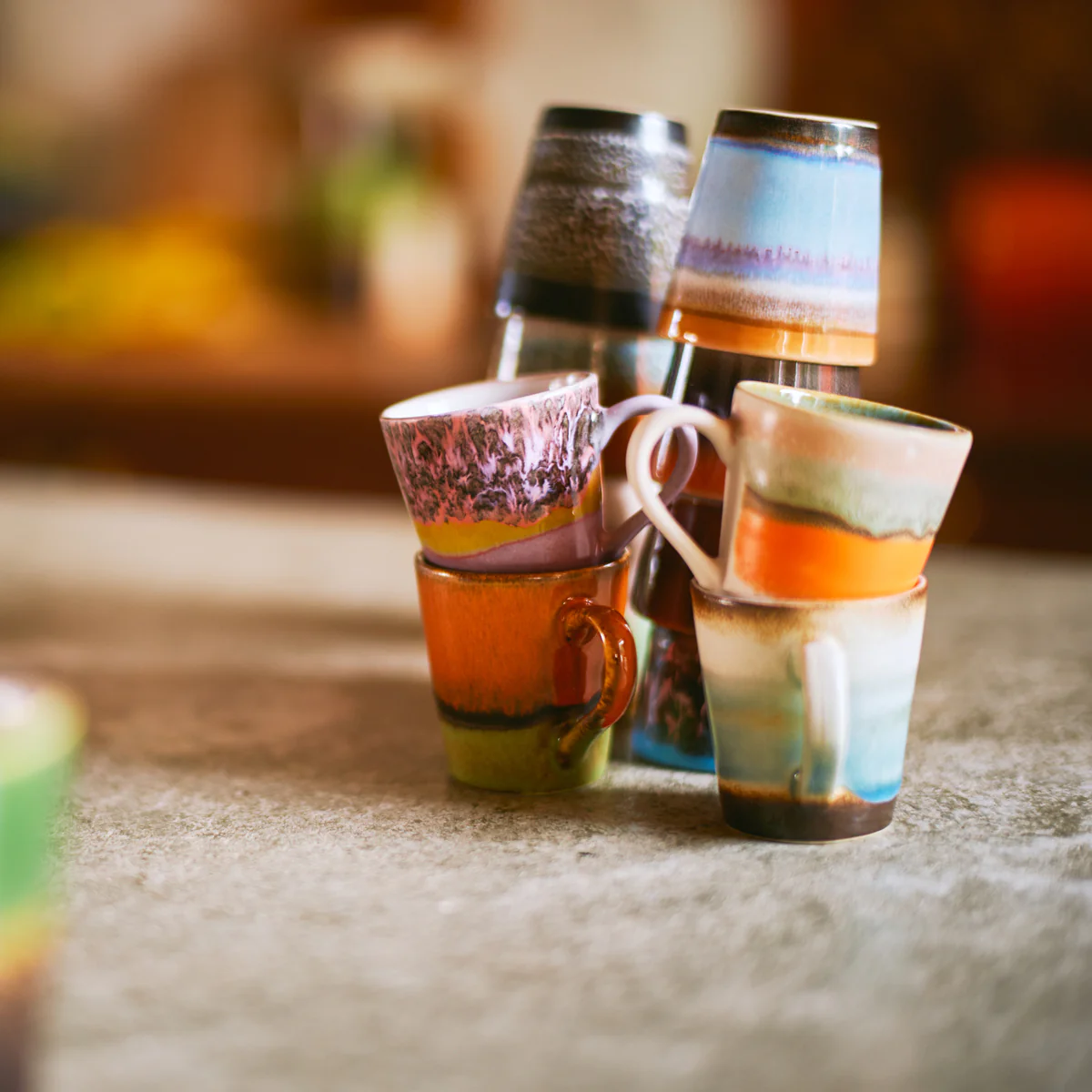 70s Ceramics Ristretto Mugs Solar (Set of 4) - Image 5