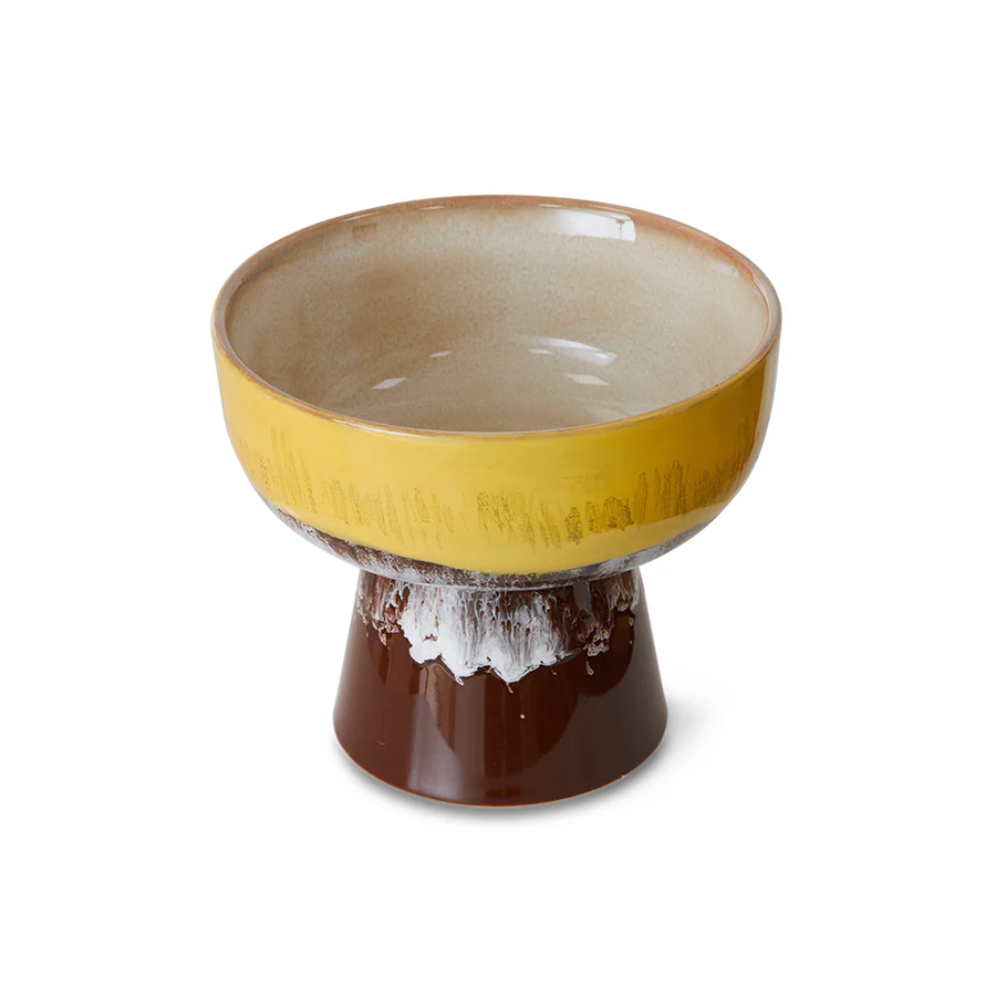 70s Ceramics: Tapas Bowl on Base Creek, L - Image 3