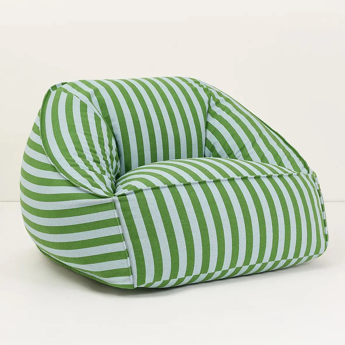 Armchair Beanbag - Adult Size - Ziggy Green Blue Stripes - Image 2