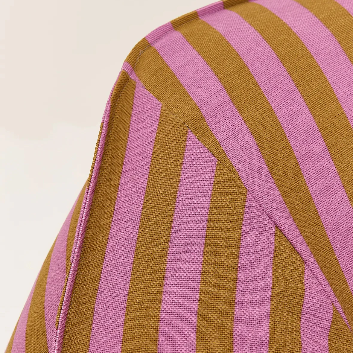 Armchair Beanbag - Adult Size - Ziggy Pink Curry Stripes - Image 4
