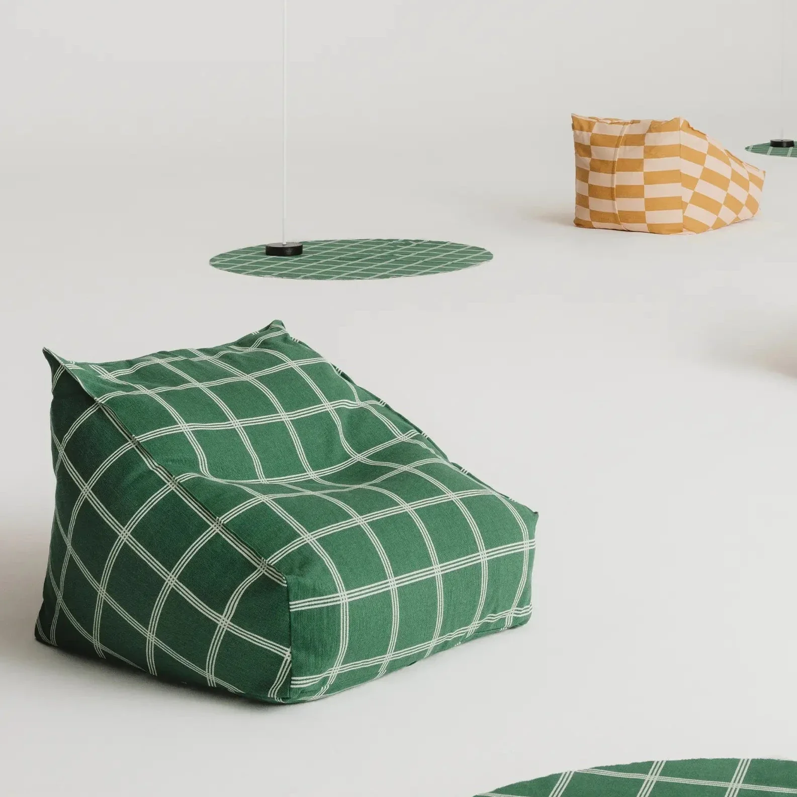 Armchair Beanbag - Kids Size - Vibes - Mustard and Sand Tiles - Image 2