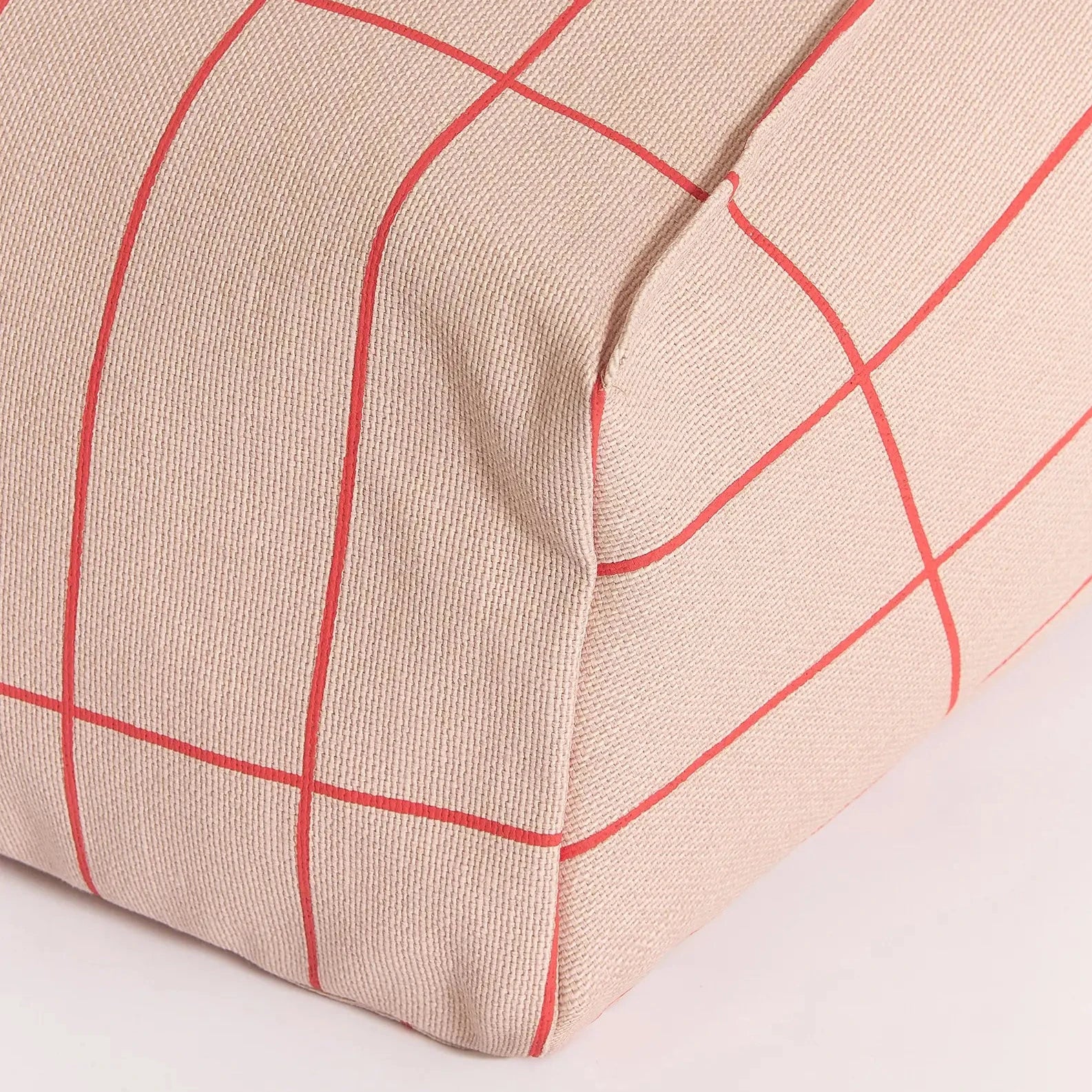 Armchair Beanbag -Kids Vibes -  Pink and Red Grid - Image 3