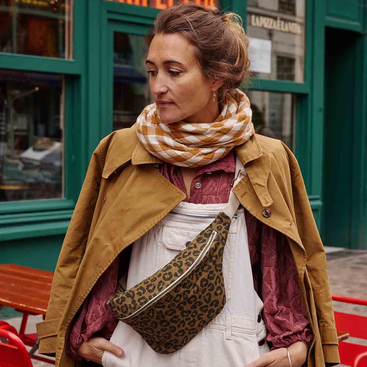 BIANCA SWADDLE GINGHAM CARAMEL: VICHY / L 110*110 - Image 5