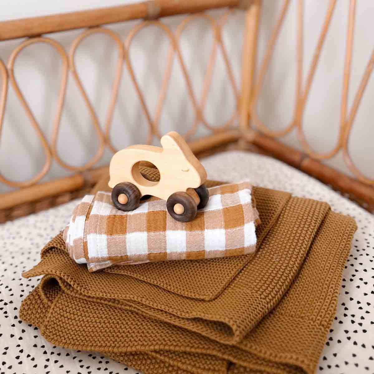 BIANCA SWADDLE GINGHAM CARAMEL: VICHY / L 110*110 - Image 7