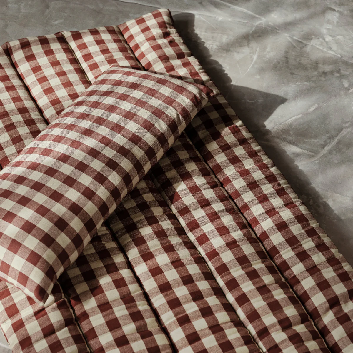 Bothy Check Quilted Mattress - Cinnamon/Green - Image 2