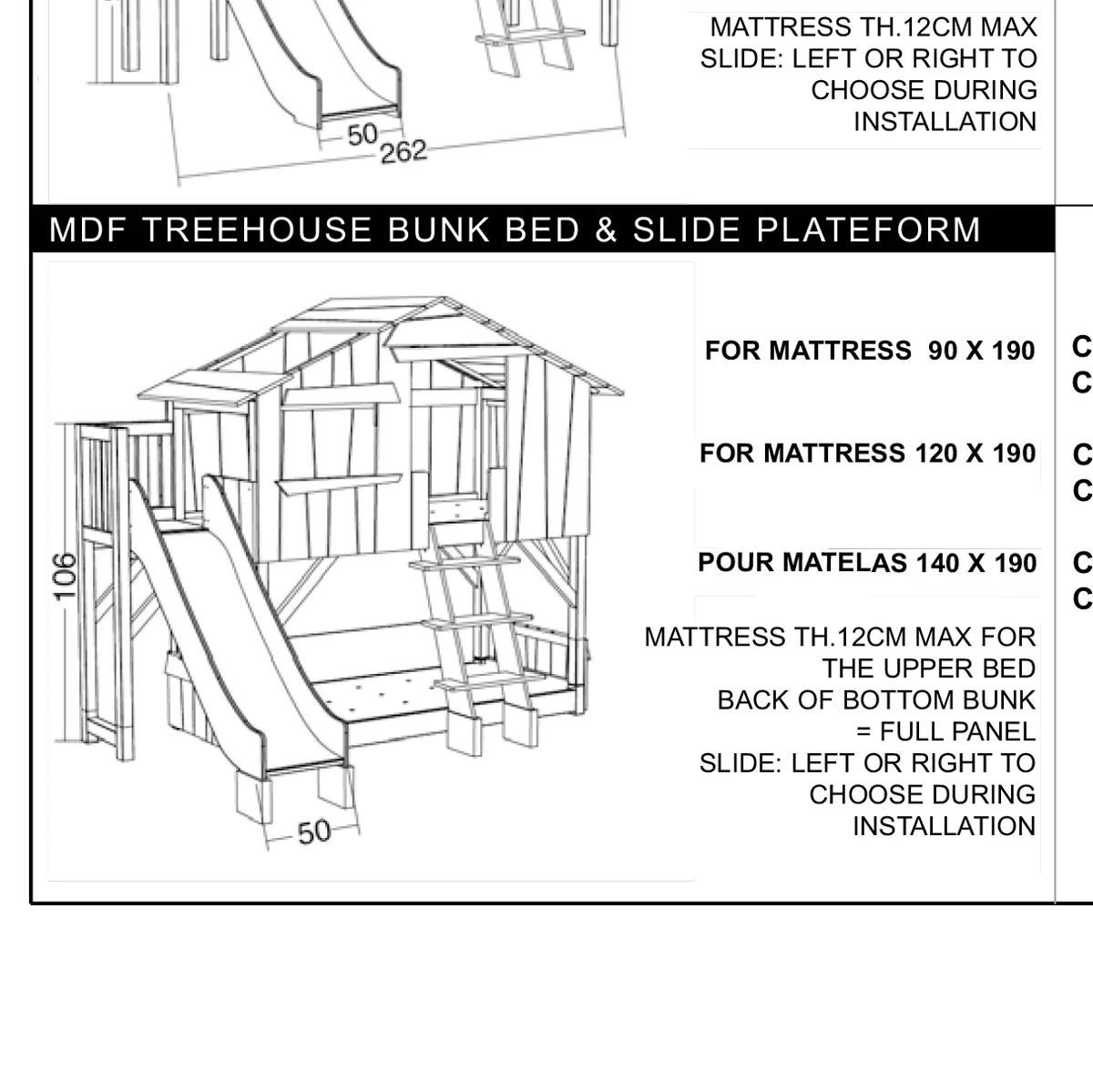 Tree house Bunk Bed with Slide and Side Platform - Image 9