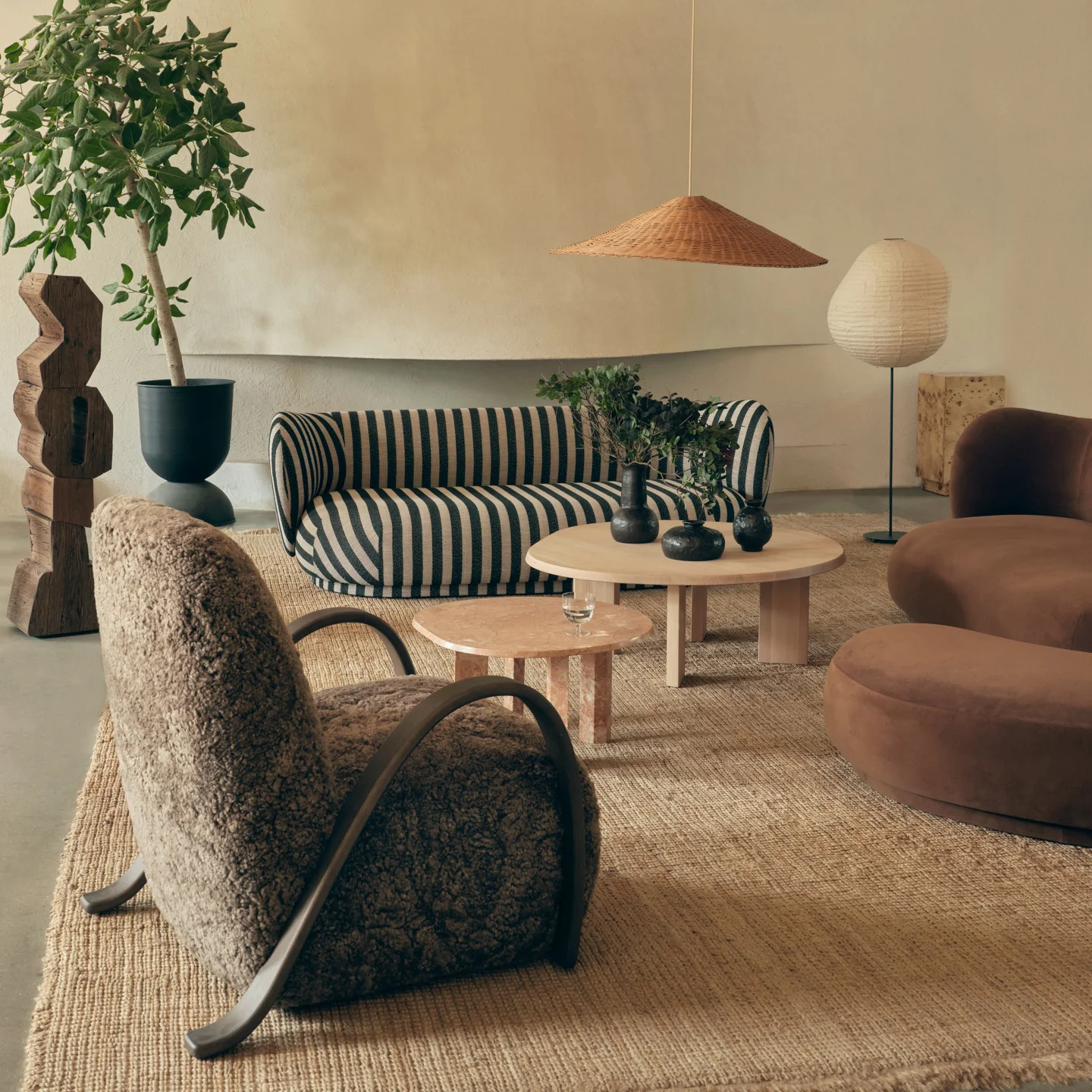 Buur Lounge Chair Sheepskin - Dark Stained/Sahara - Image 6