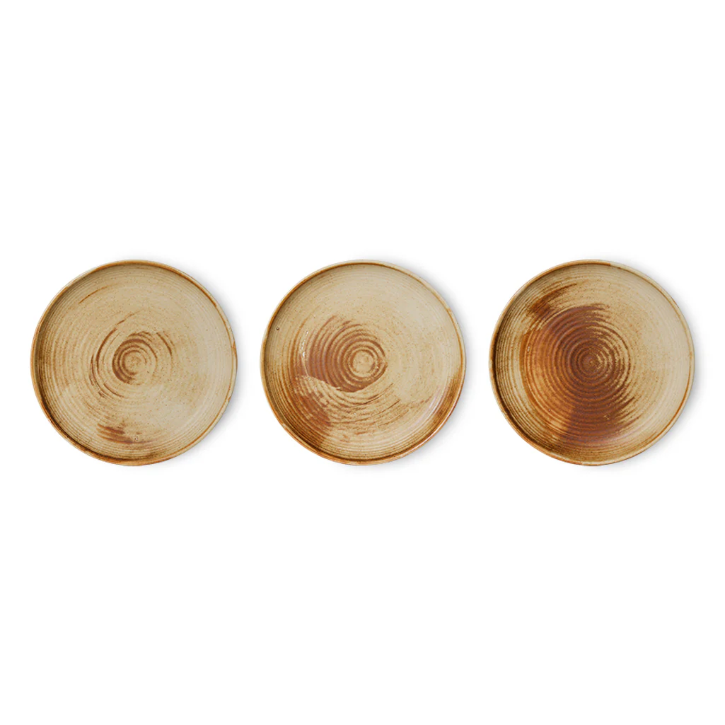 Chef Ceramic Side Plate, Rustic Cream/Brown - Image 3