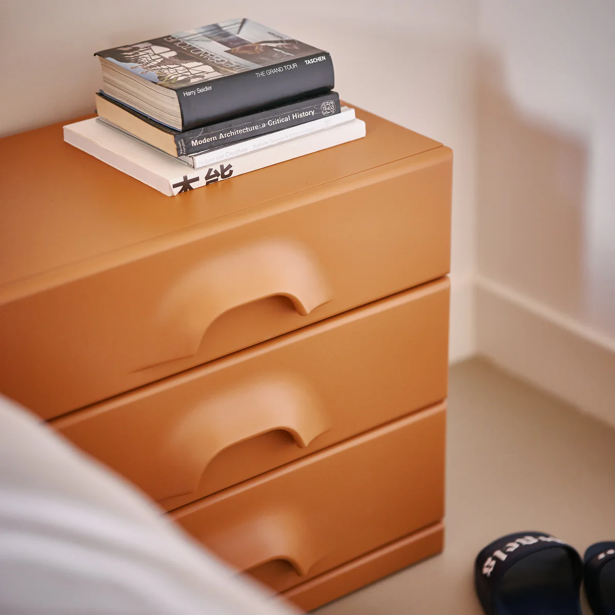 Chest of 3 Drawers, Ginger Orange - Ex Display - Image 3