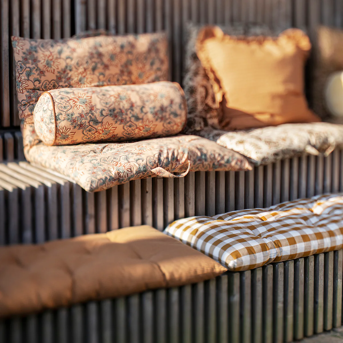 Cotton Mattress - Mustard and White Check - Image 2