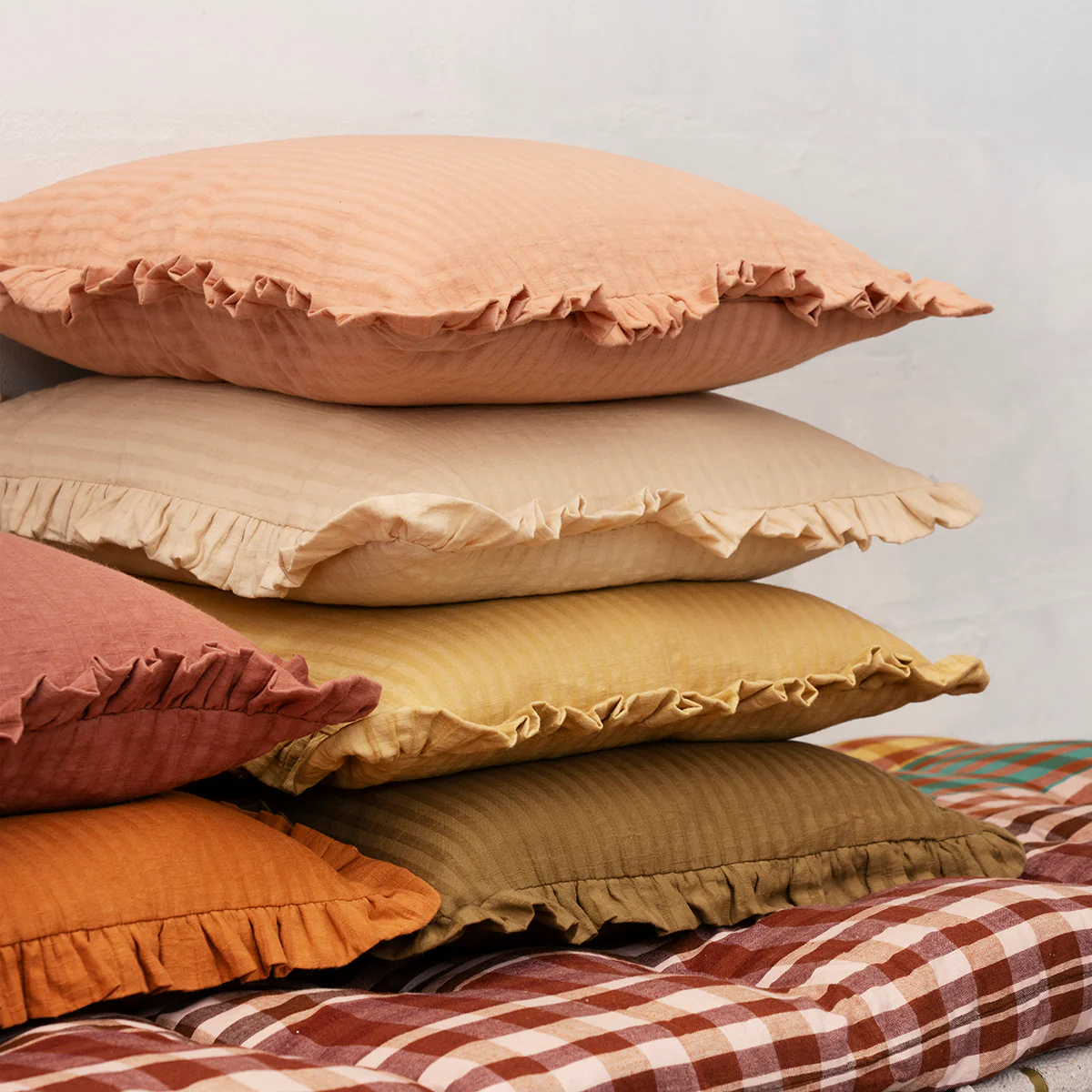 Ruffle Cushion - Rust - Image 2