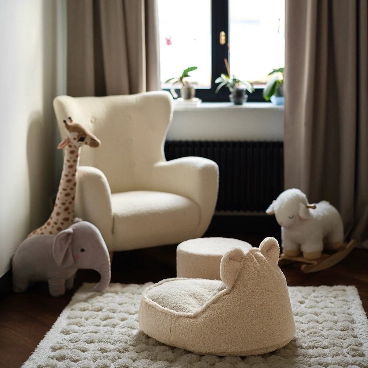 Cream White Bear Beanbag - Image 2