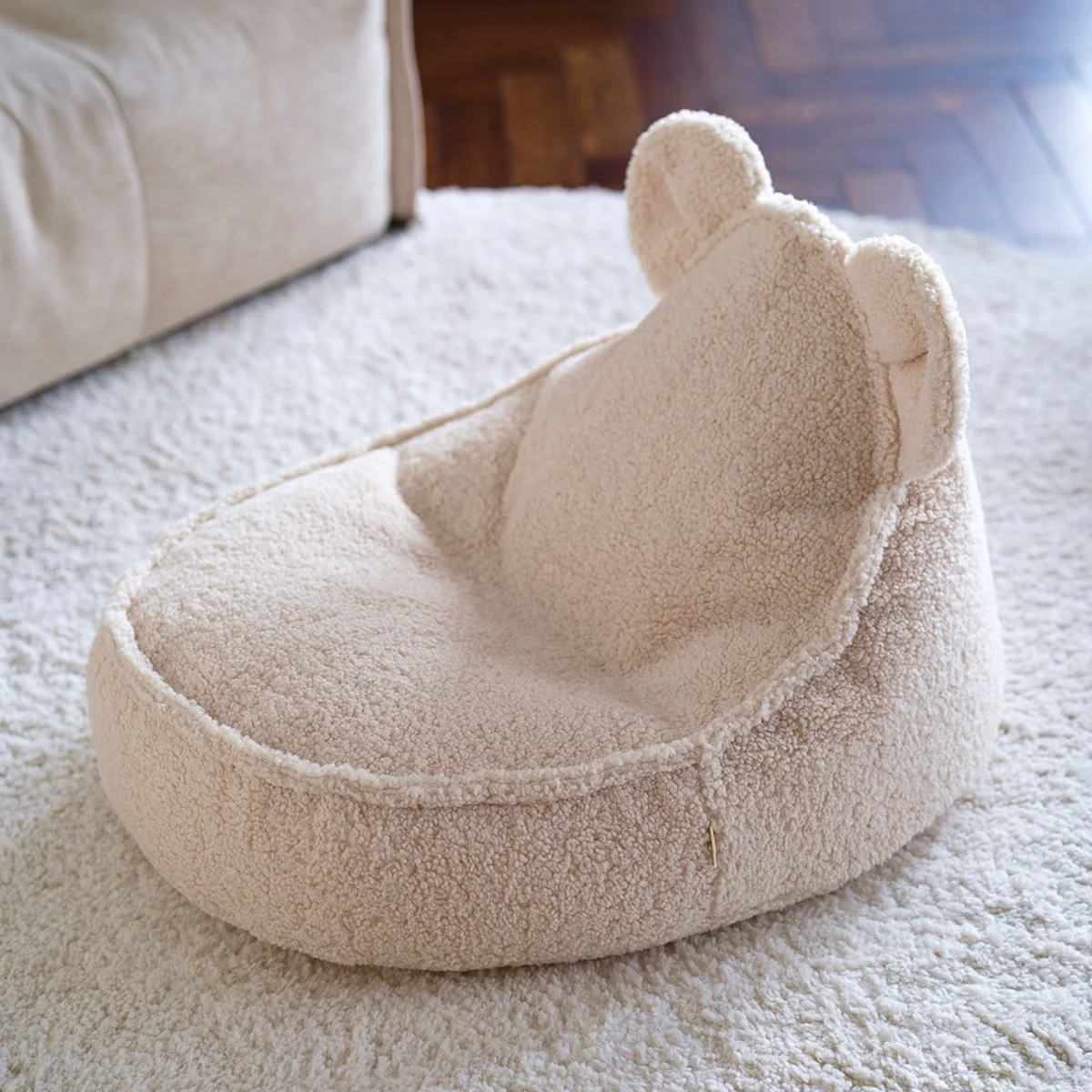 Cream White Bear Beanbag - Image 3