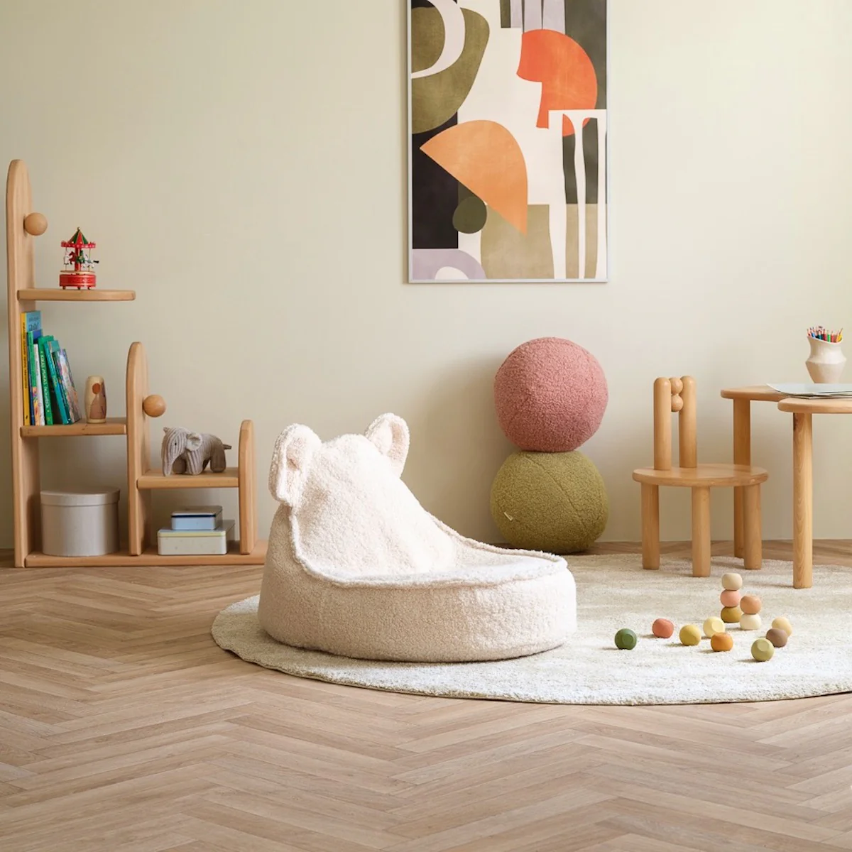 Cream White Bear Beanbag - Image 6