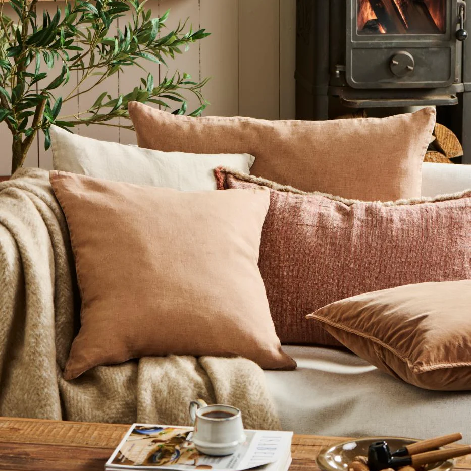 Cushion Linen Camel 50cm x 50cm - Image 4