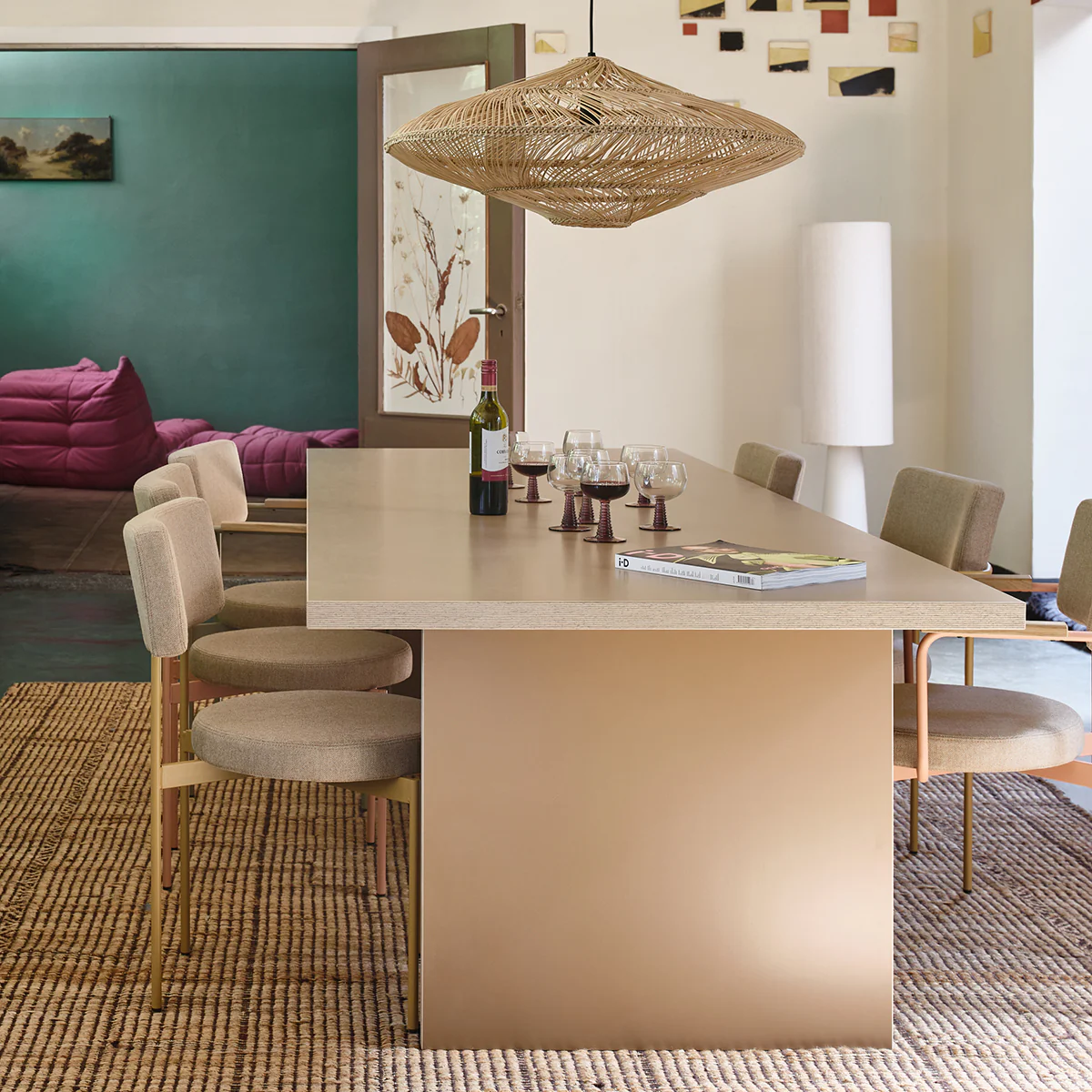 Dining Table Cream Rectangular 280cm - Image 2