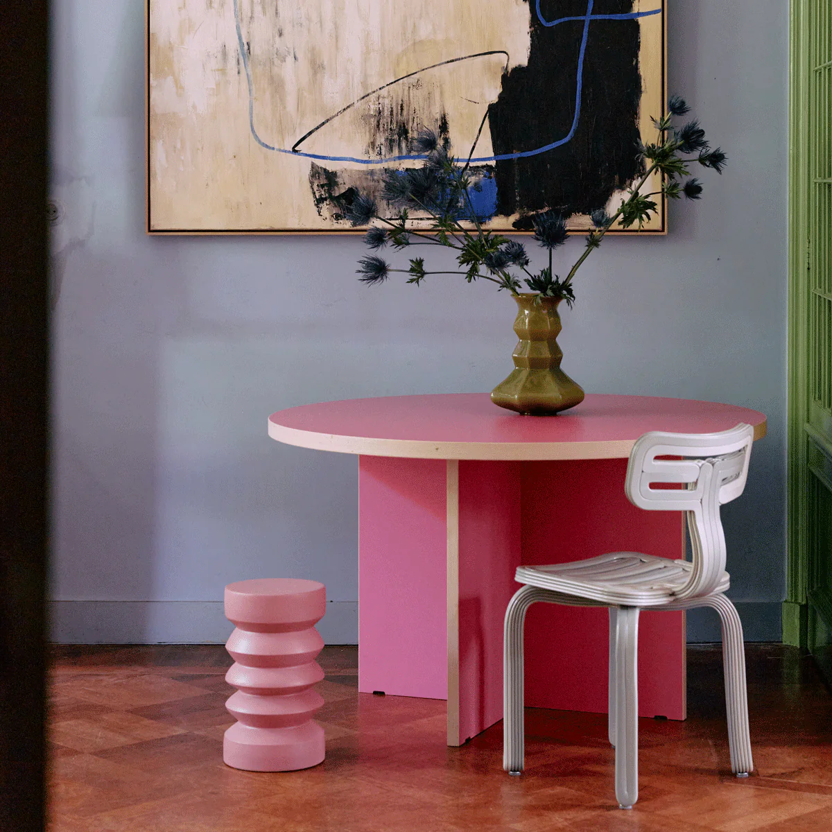 Dining Table Raspberry, Round, 130cm  - 6 Colours Available