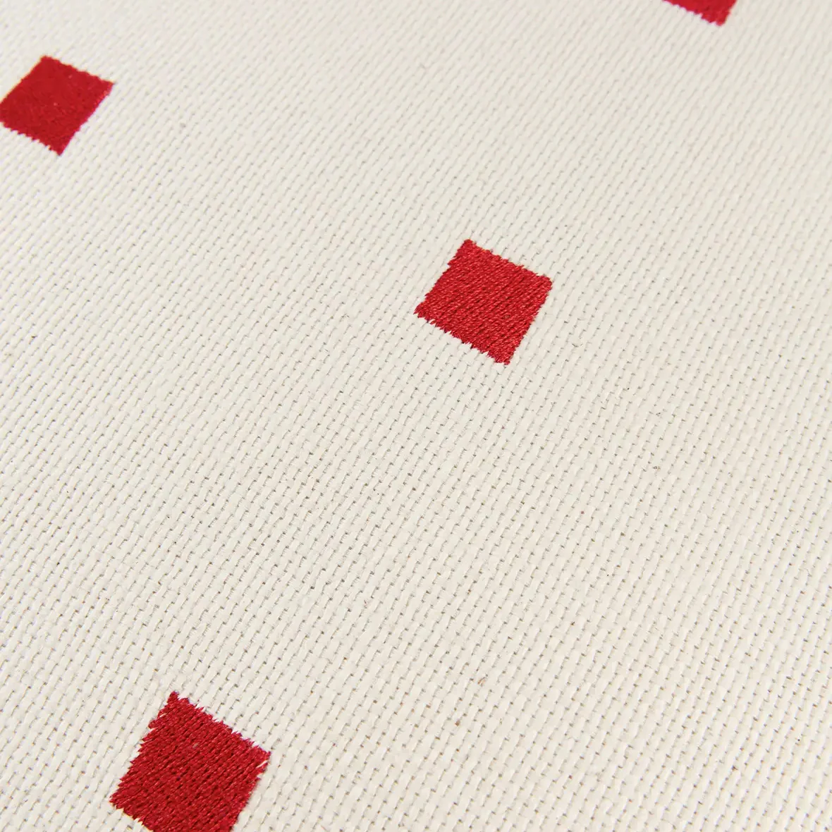 Embroidered Square Cushion Simon - Red - Image 3