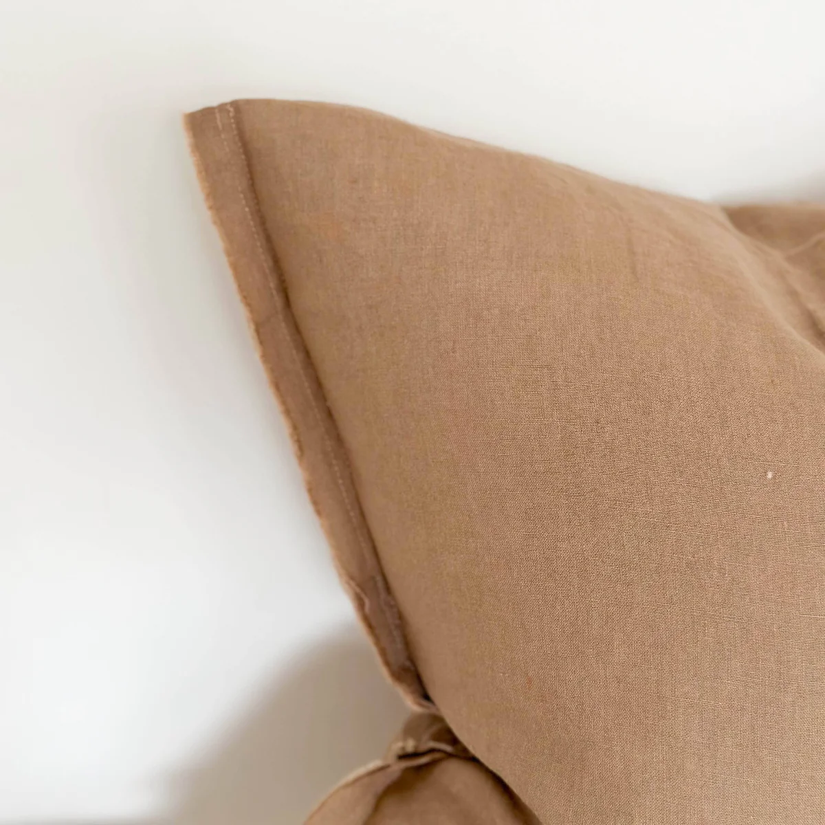 Esmee Linen Cushion Cover – Frayed Edge Coffee: 53 x 53 cm - Image 2