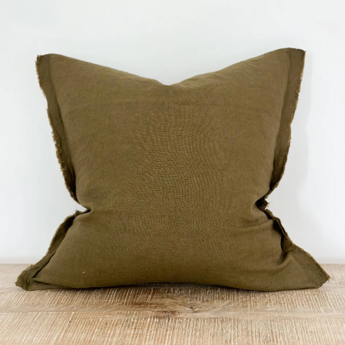 Esmee Linen Cushion – Olive Green: 45 x 45 cm