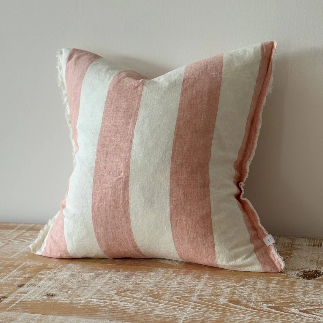 Esmee Pink Wide Stripe Cushion  45 x 45 cm - Image 3