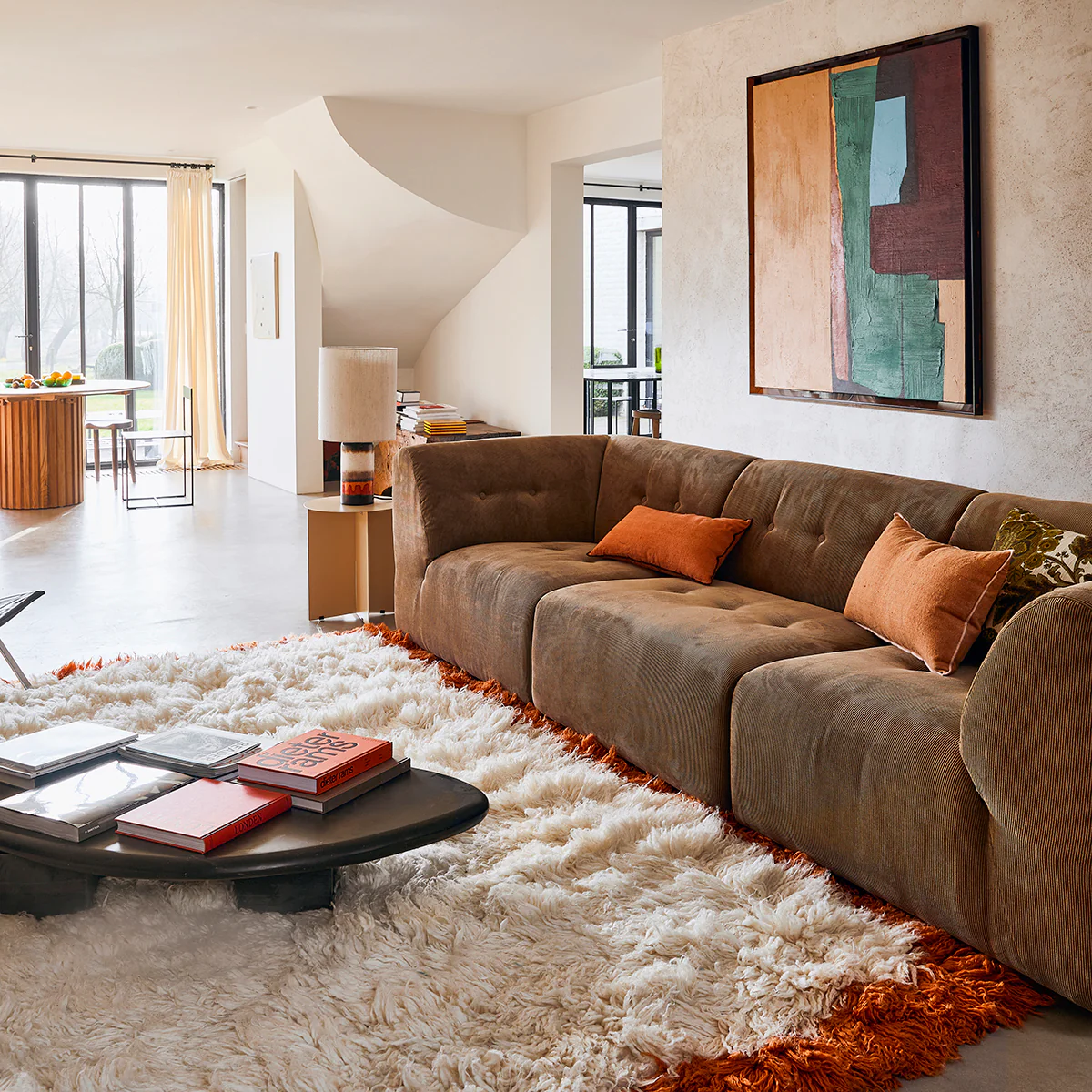 Fluffy Square Rug, Retro Summers 250cm x 250cm - Image 3