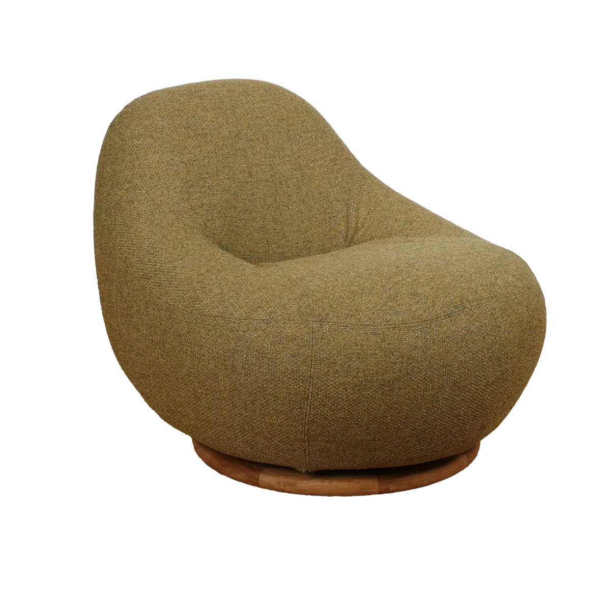 Gem Lounge Chair with Teak Swivel : Turmeric Yellow