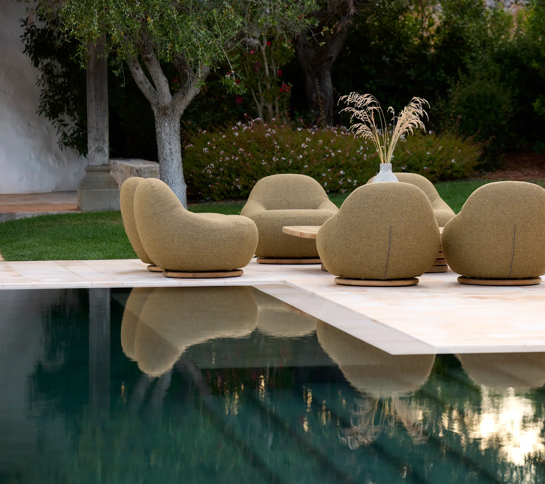 Gem Lounge Chair with Teak Swivel : Turmeric Yellow - Image 2