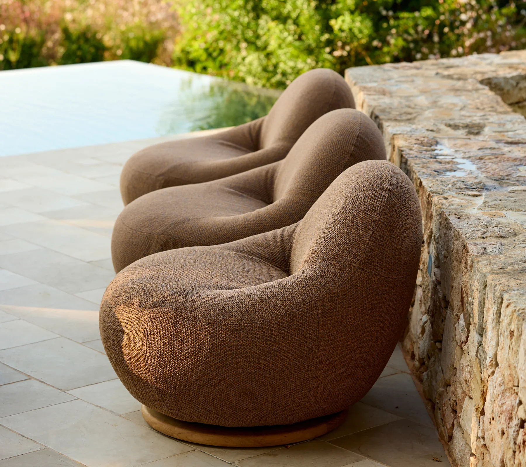 Gem Lounge Chair with Teak Swivel : Umber Brown - Image 5