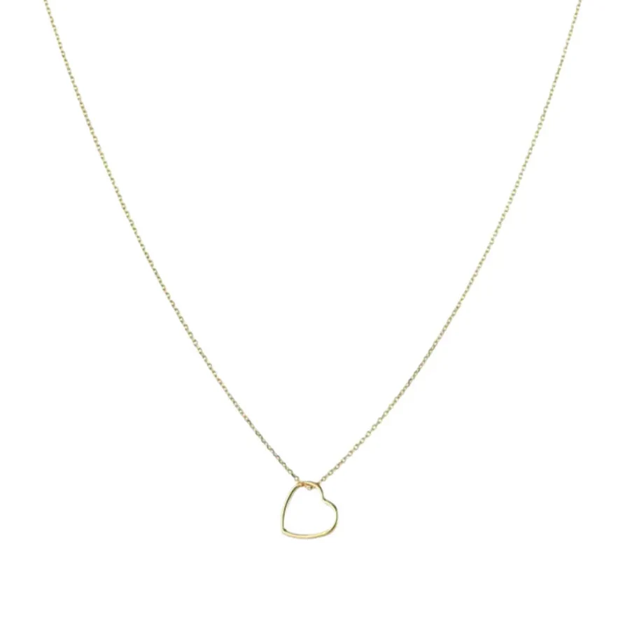 Gold Open Heart Necklace 16” Chain - Image 2