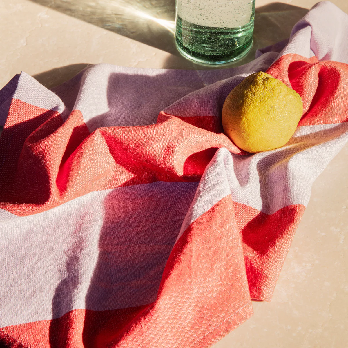 Hale Tea Towel - Red/Lilac - Image 2
