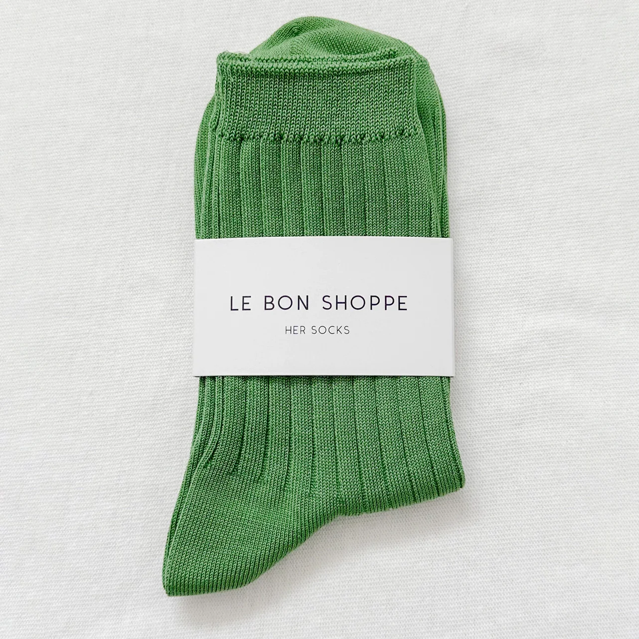 Her Socks - Mercerized Combed Cotton Rib Jade - Image 2