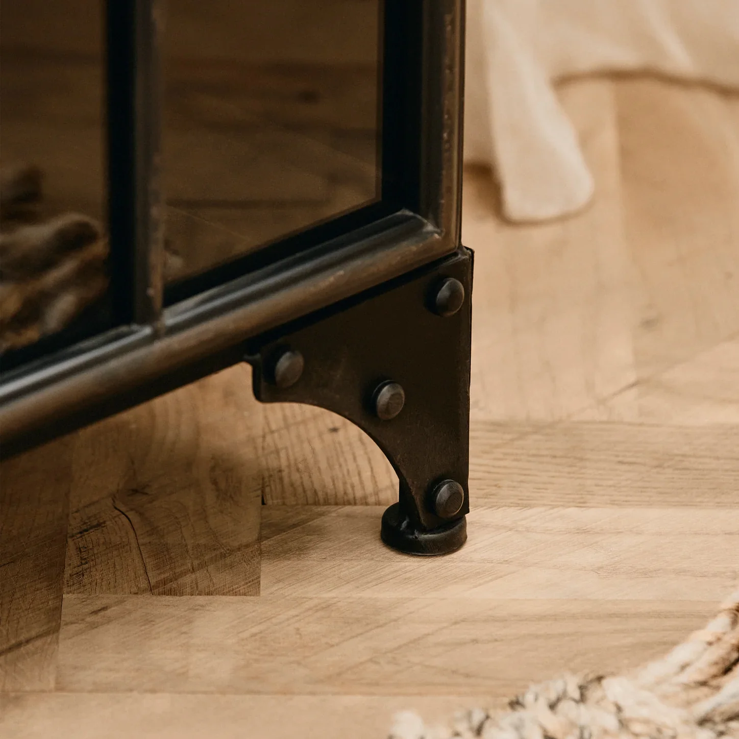 2 Door Iron & Glass Cabinet - Image 4