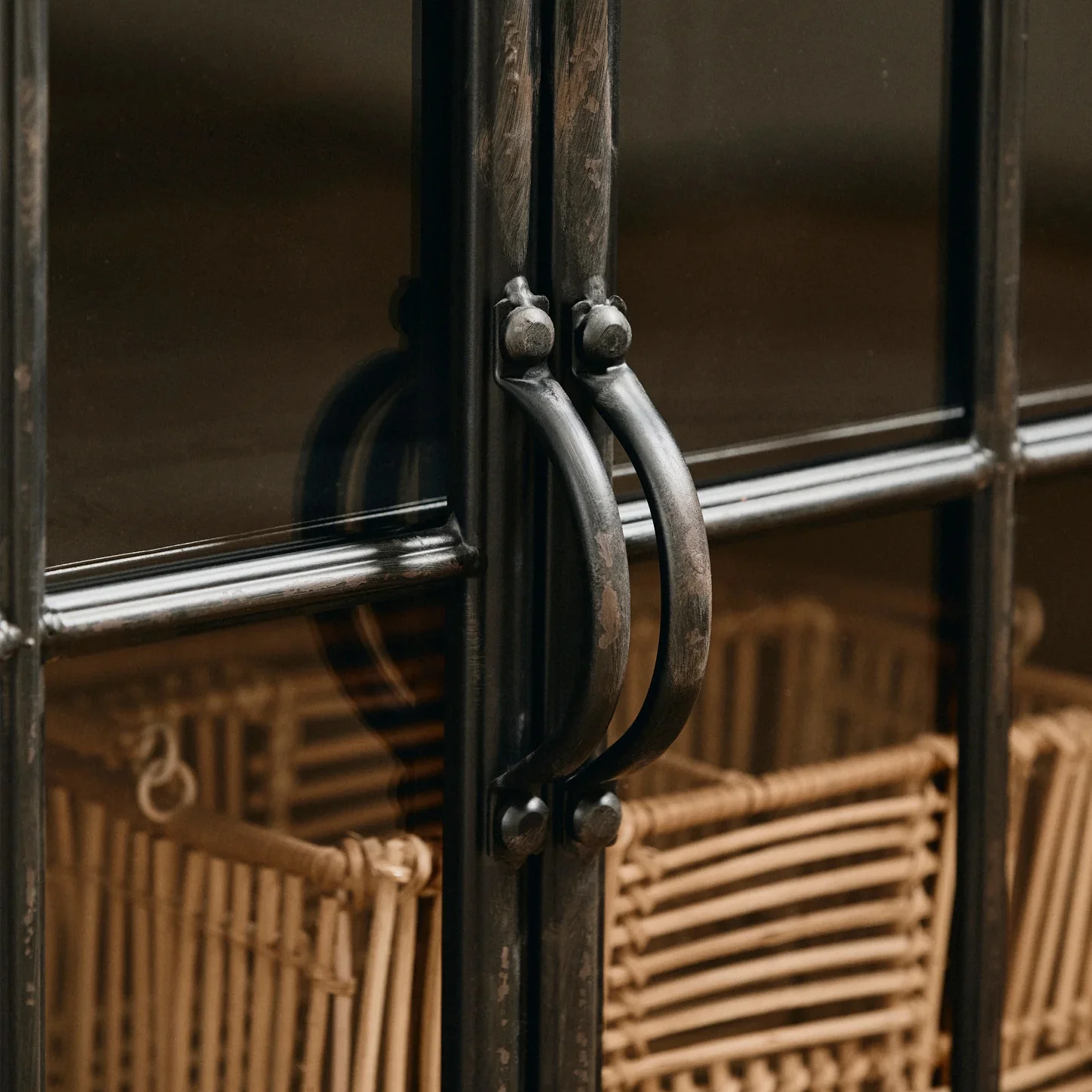 Iron & Glass Triple Door Cabinet - Image 5