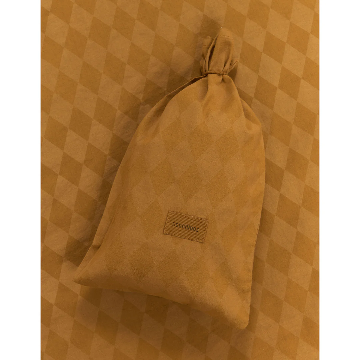 Kid duvet cover set in washed cotton Vibes Mustard Harlequin - Image 3