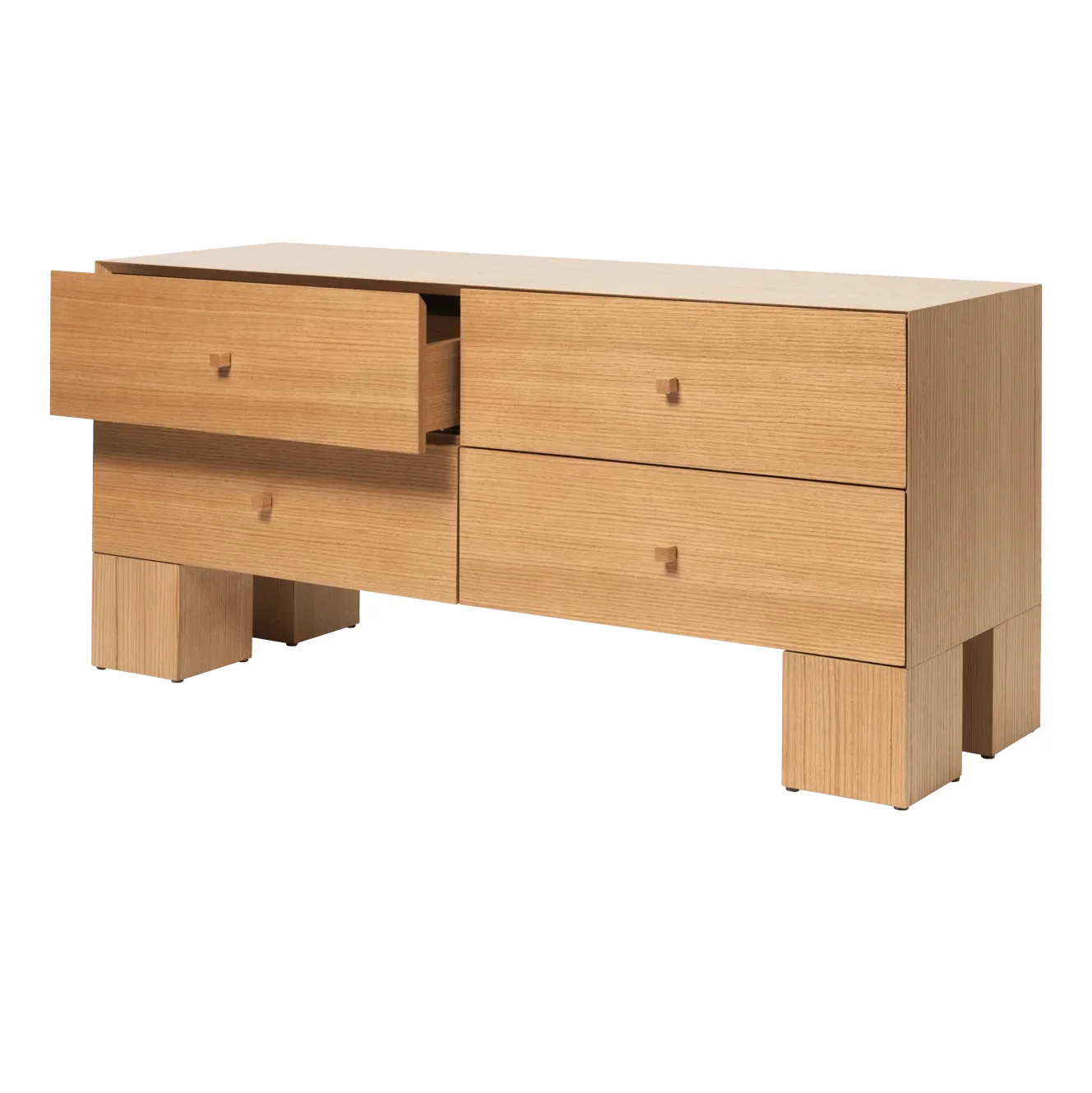 Kuben Drawers 2x2 - Natural Oak Veneer - Image 4