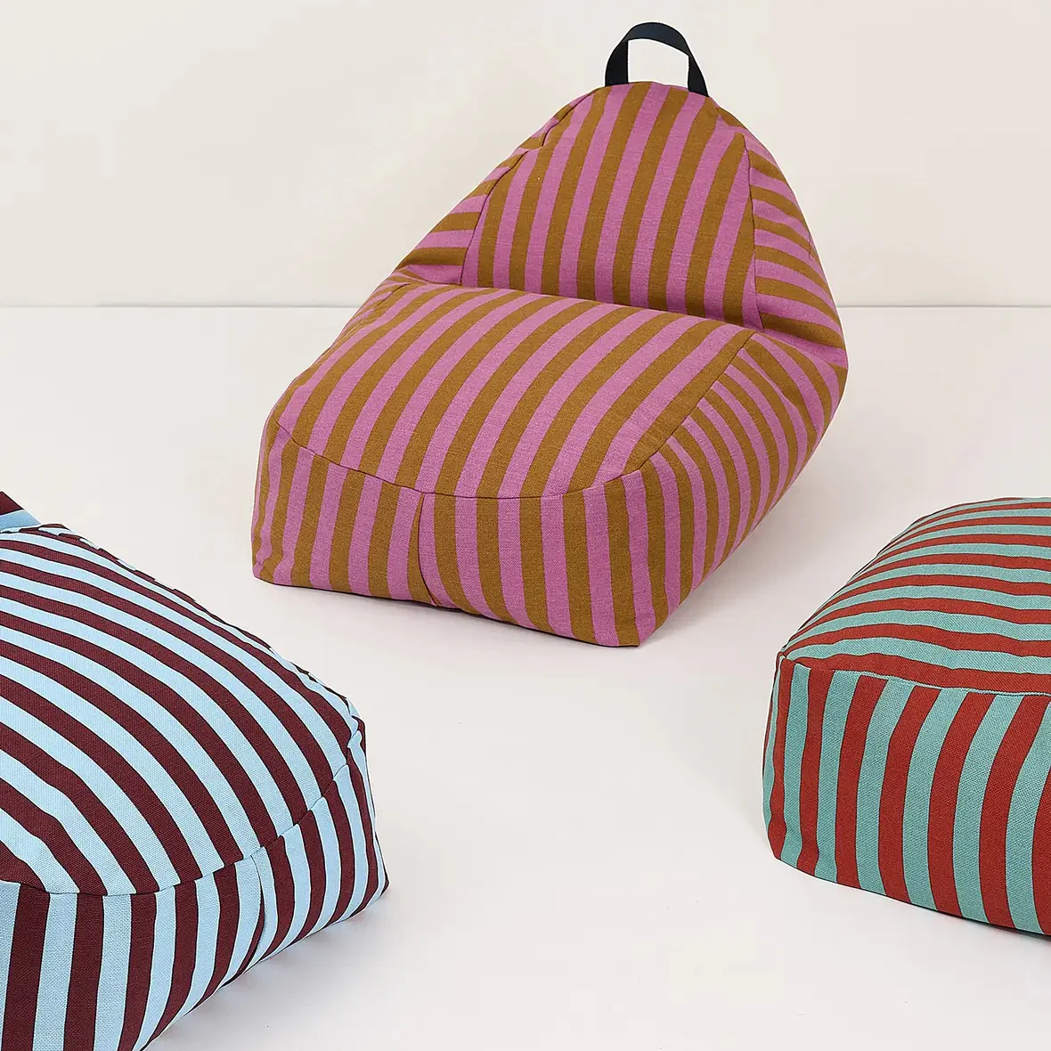 Long Beanbag - Kid Size - Bliss - Pink Curry Stripes - Image 2