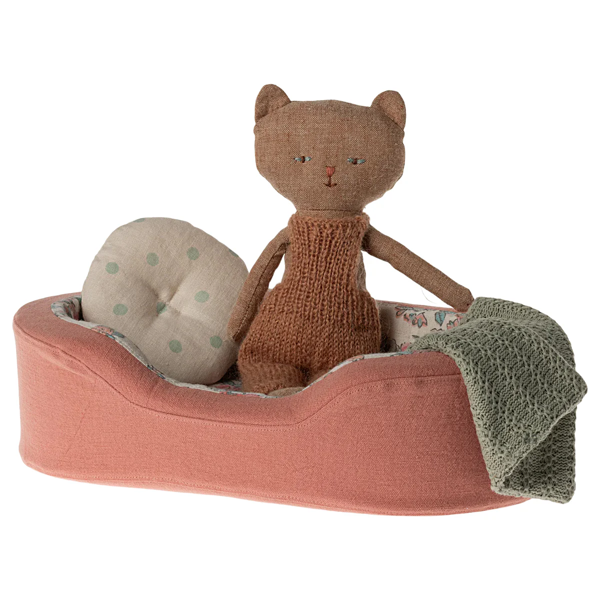 Maileg Cosy Basket - Small Coral - Image 2